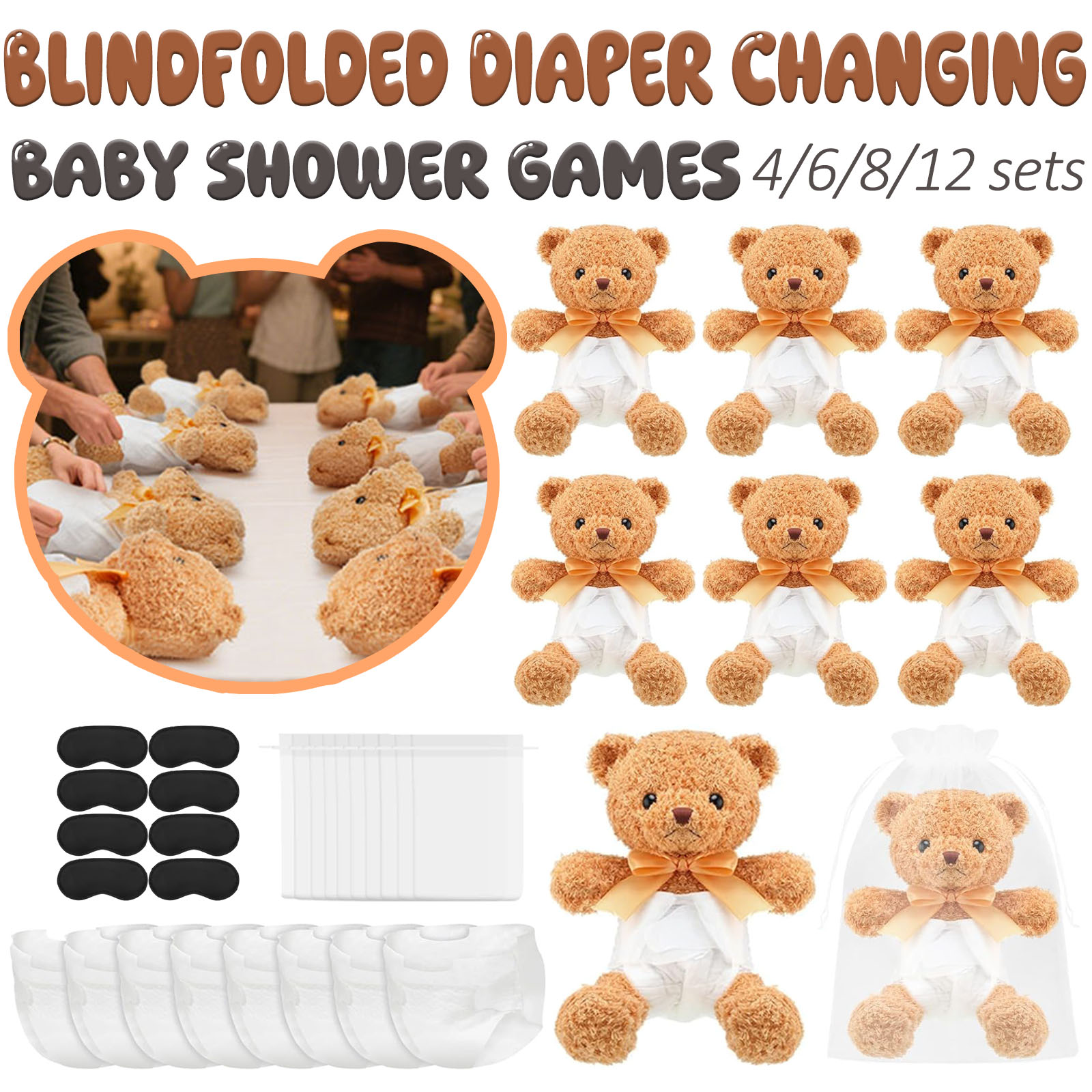 Cloth Diaper Insert - 4/6/8/12 Sets Babyparty-Spiele, Preise, Geschenke, Babypuppenwindeln,