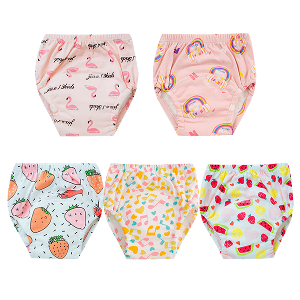 Cloth Diaper Insert - 5 Stück Baby Baumwoll-Trainingsunterhosen Wasserdichte Wiederverwendbare