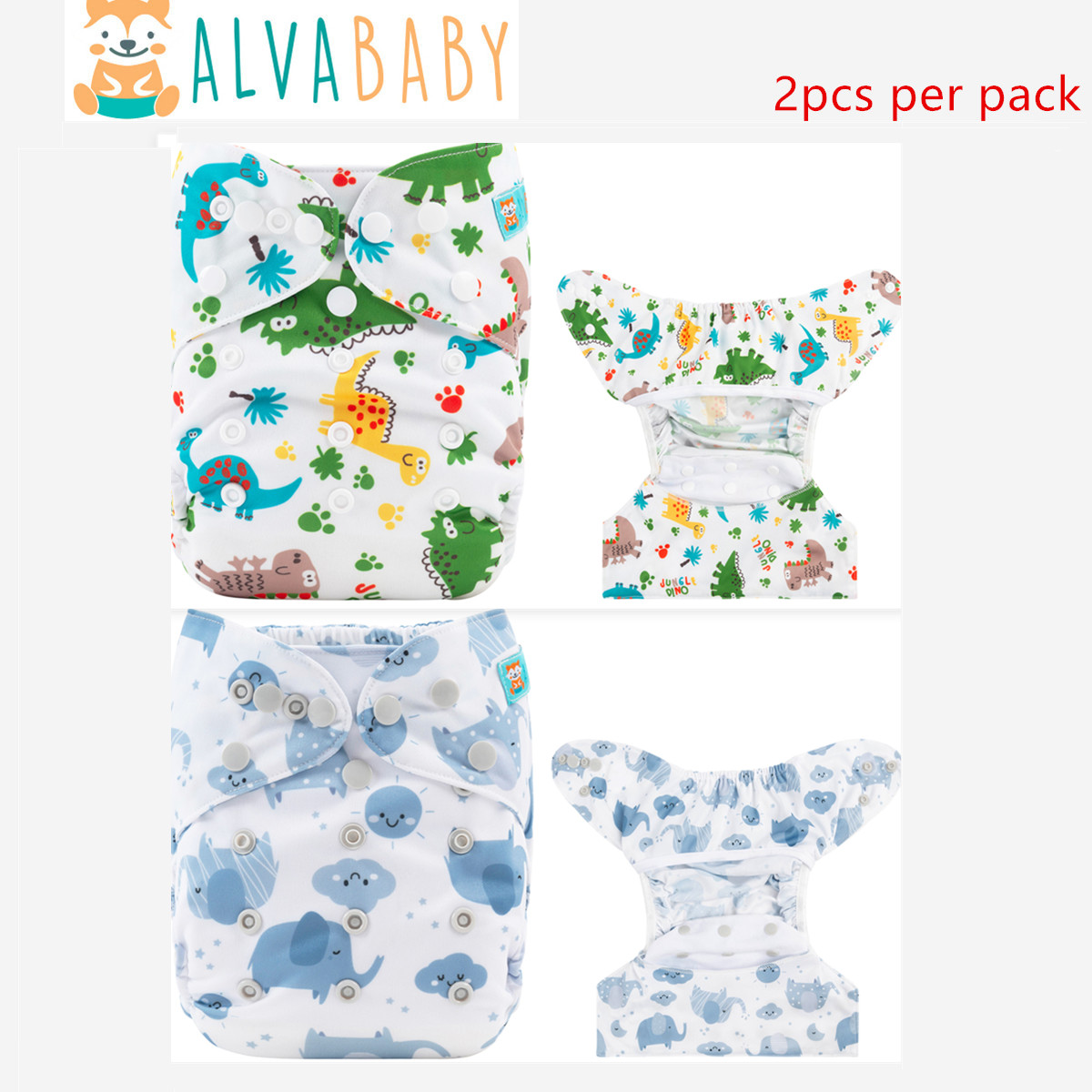 Cloth Diaper Insert - 2 Stück umweltfreundliche Baby-Stoffwindel-Abdeckung, wasserdichte Abdeckung,